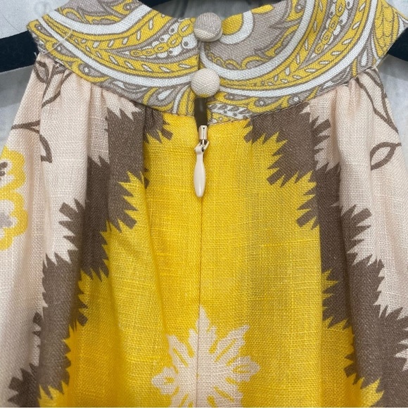 ANTONIO MELANI Yellow and Cream Midi Dress - Picture 8 of 11